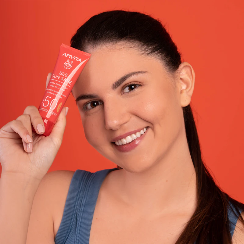 Apivita Bee Sun Safe Hydra Face getinte gelcrème SPF50