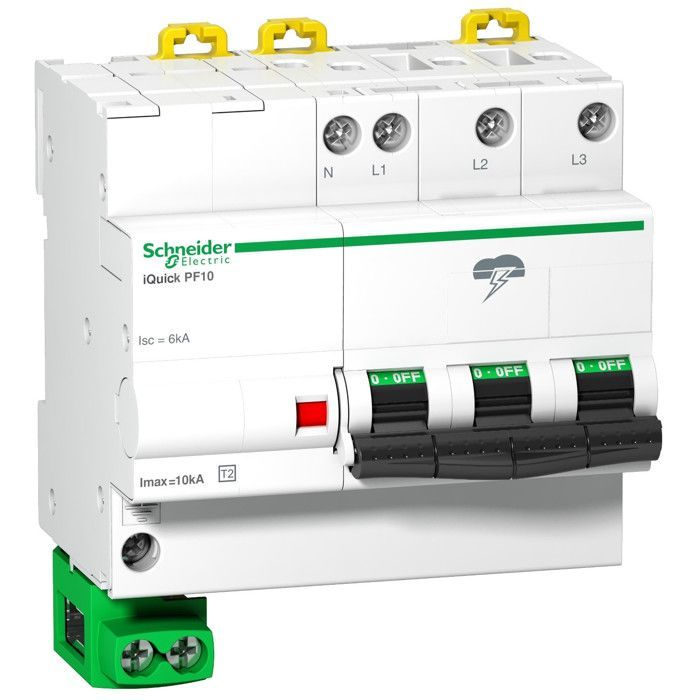 A9l16618 Schneider - Para-raios autoprotegido trifásico + neutro tipo 2 - 10kA - Relé de sinalização