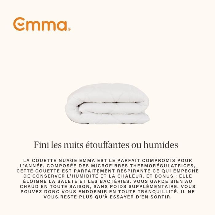 EMMA | Couette Printemps & Automne Emma 200x200 cm | Douce | Enveloppante | Respirante | Aérée | Lavable en Machine