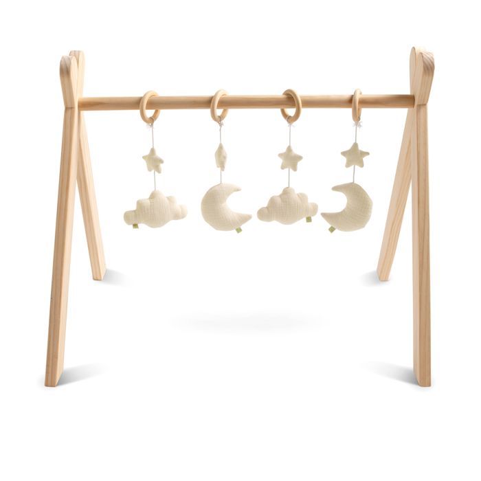 Arco de juegos de madera con 4 juguetes - UNI VANILLA