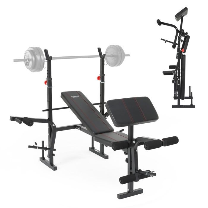 Novonova Weight Bench with Adjustable Backrest, Foldable, Incline, Weight Rack NV-5431