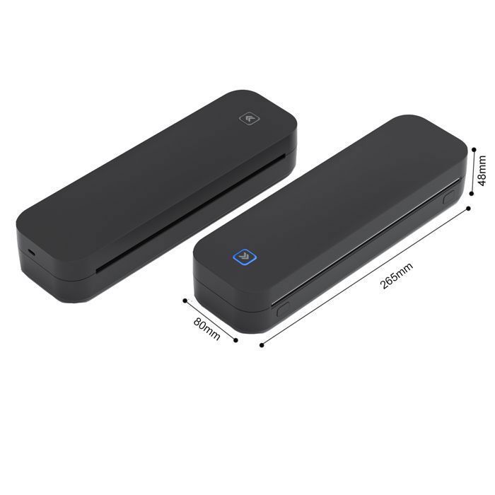 Impresora térmica portátil A4 sin tinta, Bluetooth, papel térmico A4 (210 x 297 mm), 80 mm, mini escáner de 203 ppp