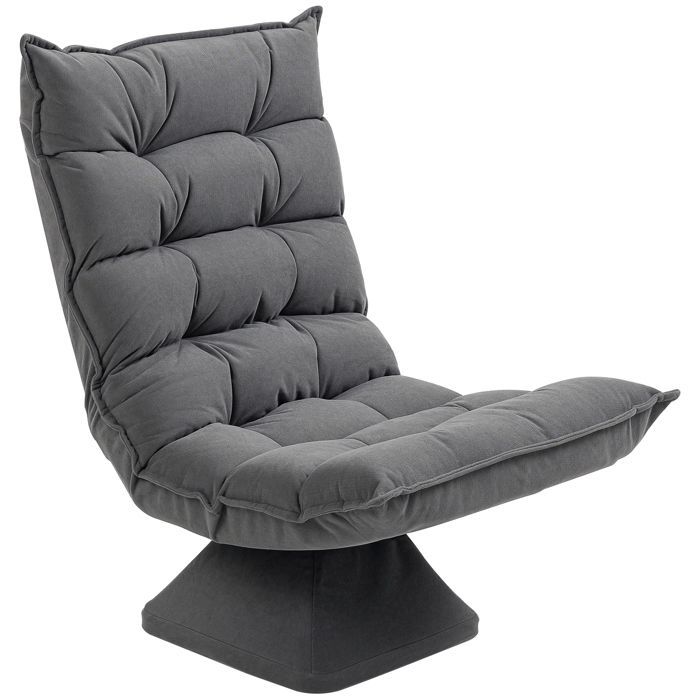 HOMCOM - Poltrona - Tecido de veludo de microfibra - 62x70x95cm - Cinza