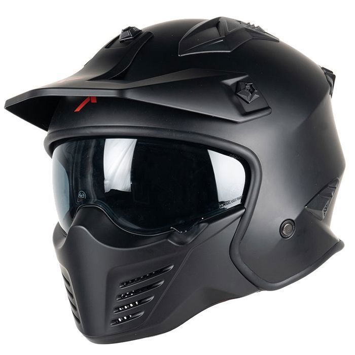Casco da moto jet MOTOBLOUZ HADES con visiera parasole | Omologato ECE 22.06 | Nero opaco | Casco per scooter MOTOBLOUZ