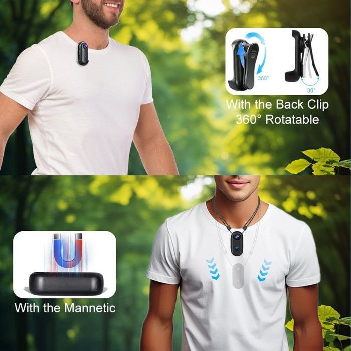 Mini Caméra de Sport 1080P WiFi, Caméra Vlog 360° Objectif Grand Angle de 120°, Camera Action IP68, 800 mAh