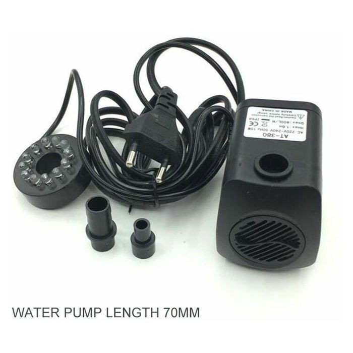 Fonteinpomp van 15 W - Debiet van 800 l/u - 12-kleurige LED-verlichting - Voor vijvers en tuinen - Kunststof/hars