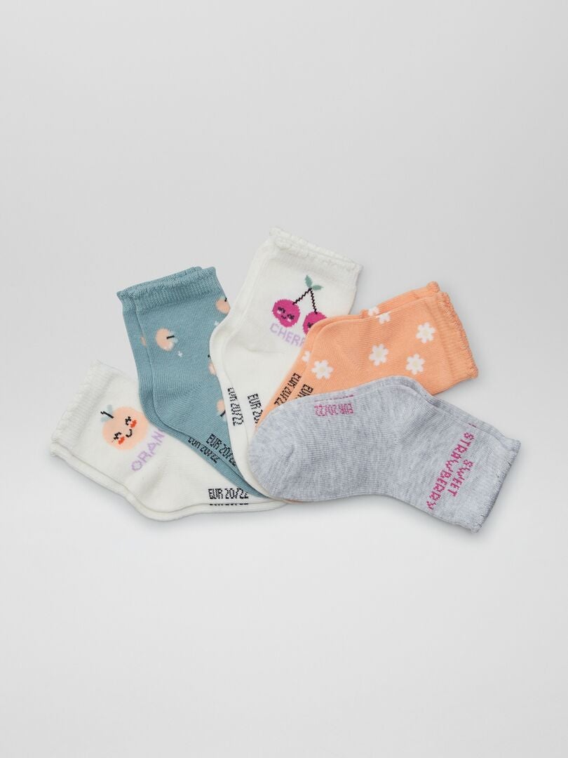 Conjunto de 5 pares de meias - ROSA