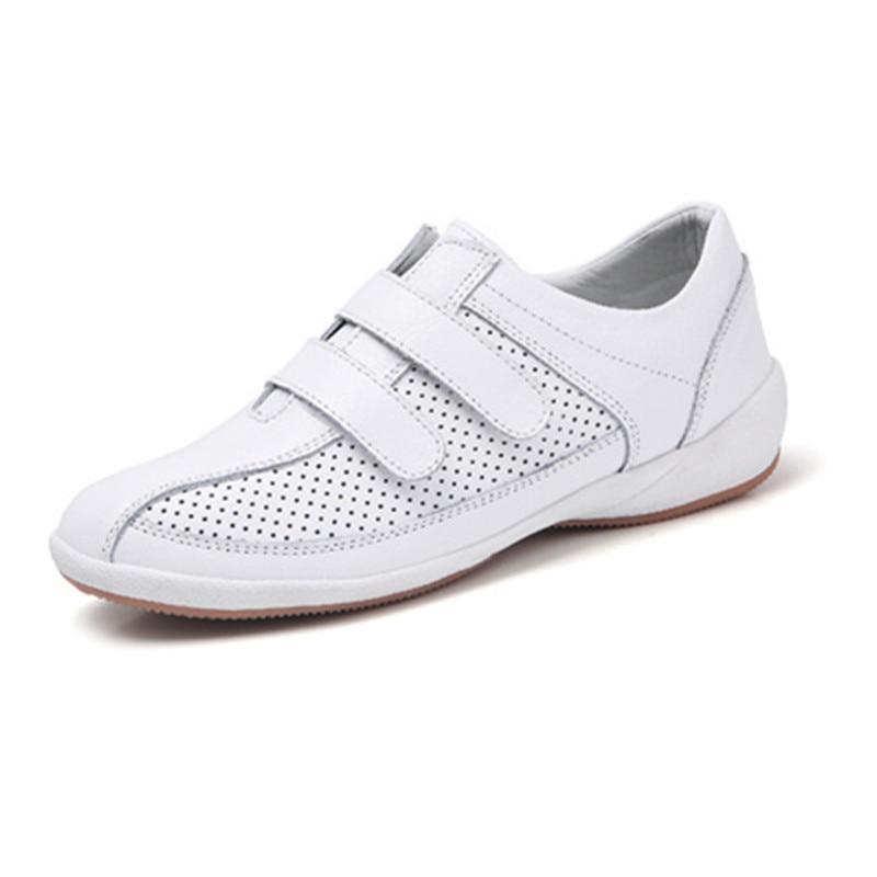 Zapatos casuales para mujer, transpirables, de cuero genuino, zapatos planos para mujer, cómodos, suaves, a la moda, ligeros, para caminar.