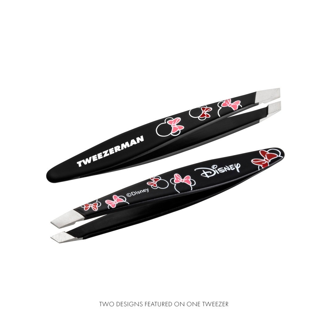 Pince à épiler miniature biseautée Tweezerman Disney Mickey et Minnie, résistante aux oreilles – 1 pièce