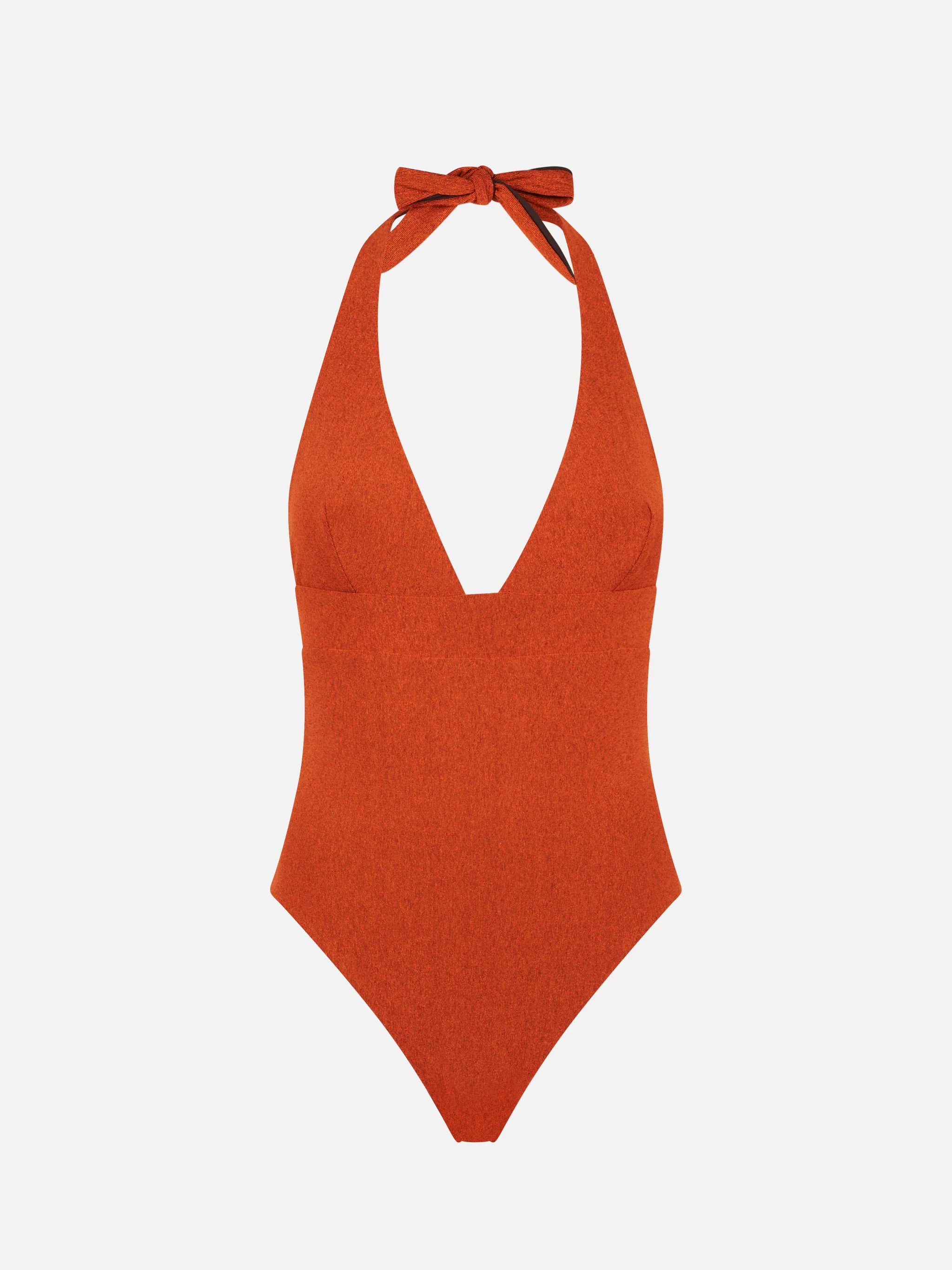 Oranje lurex badpak uit één stuk