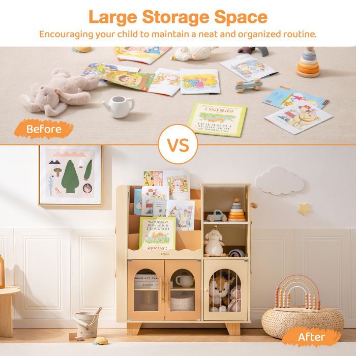Bibliothèque pour enfants -ROBOTIME Organiseur de rangement pour jouets