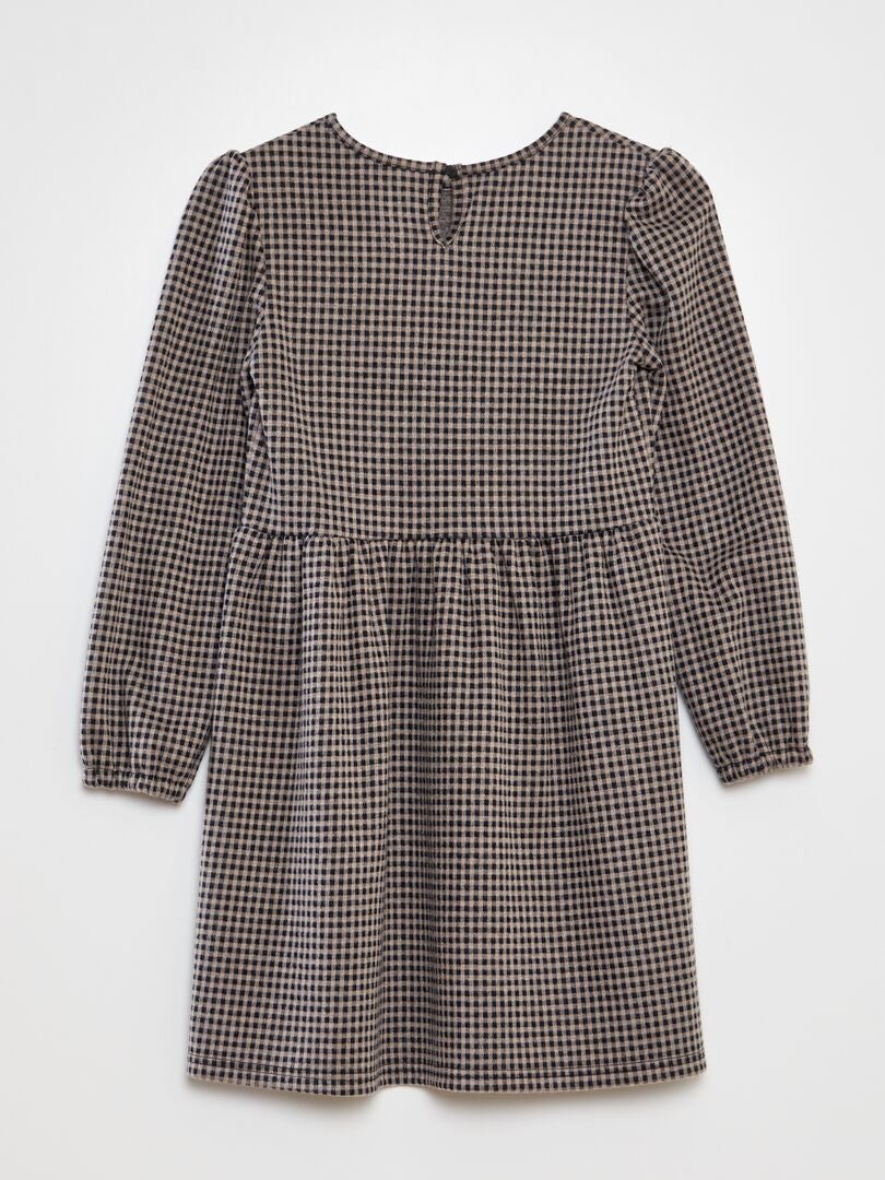 Flanellen jurk - BEIGE