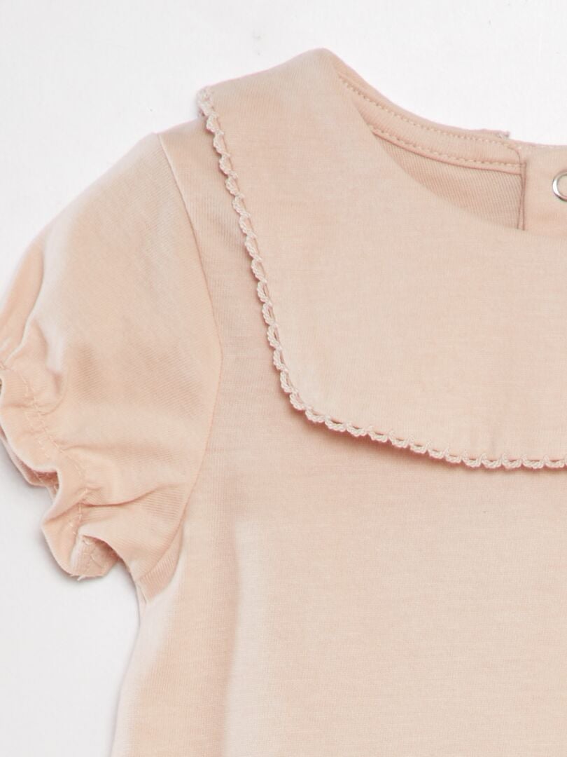Camiseta com mangas bufantes - ROSA
