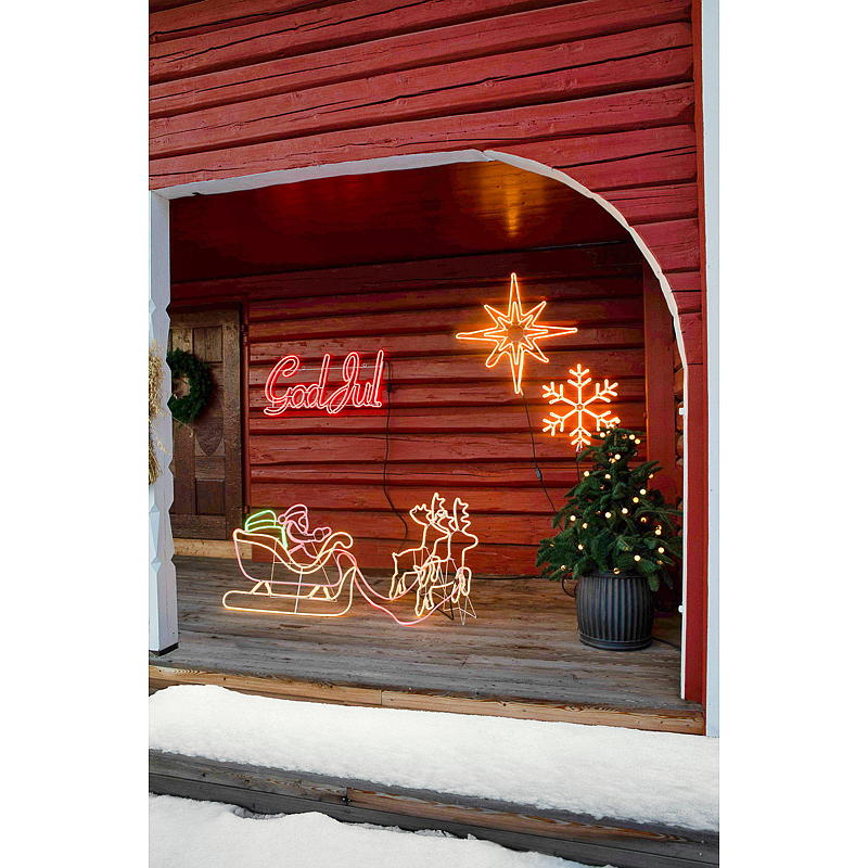 Light IT Ljusskylt snöflinga 57x51 cm, varmvit