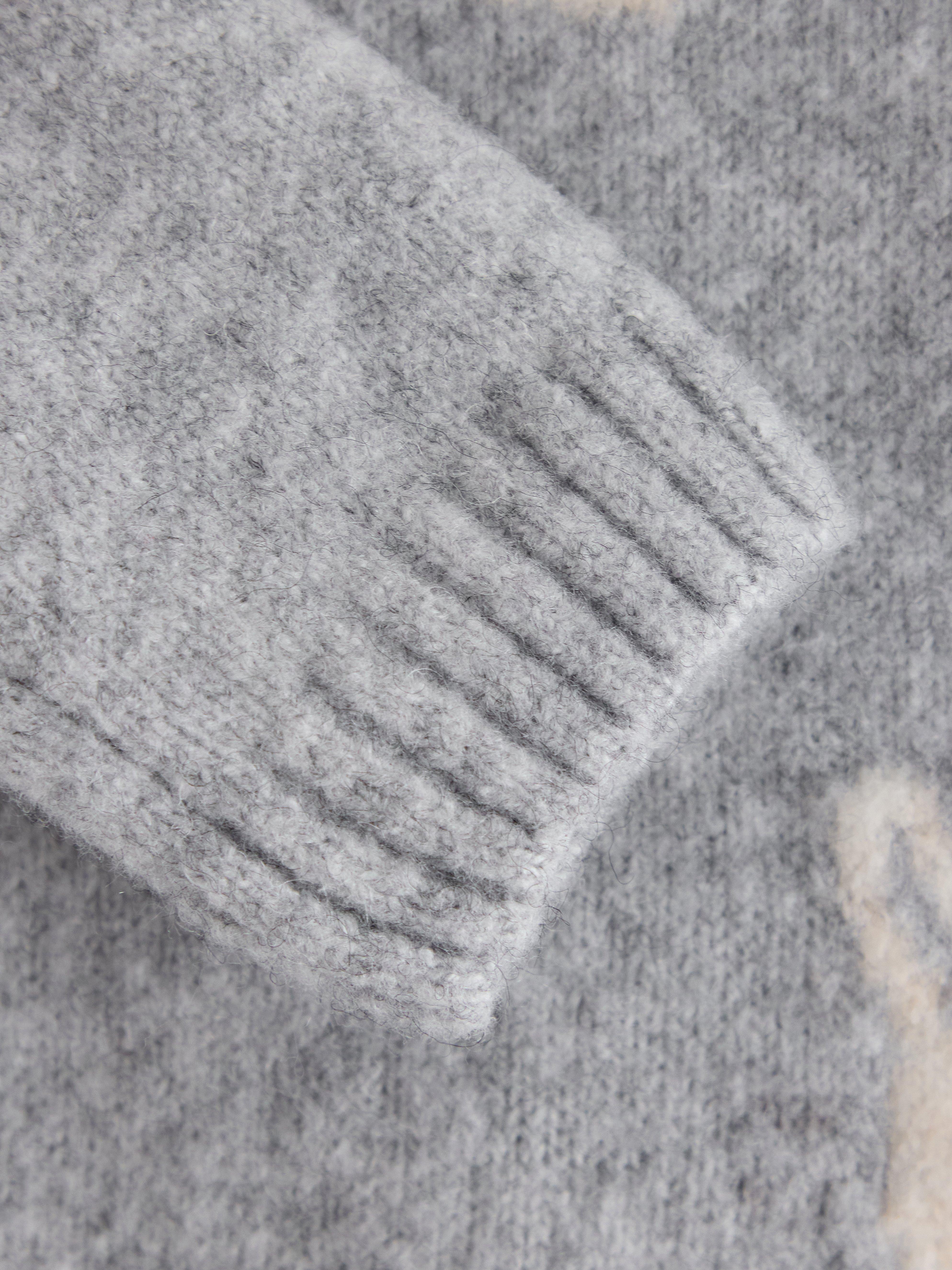 Maglione lavorato a maglia, grigio chiaro mélange