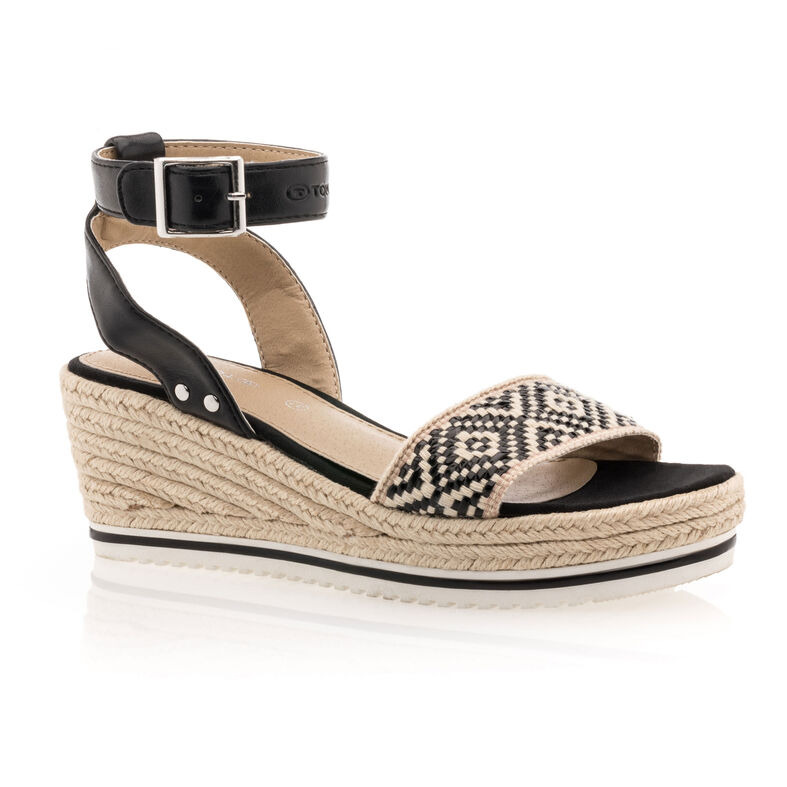 Zwarte espadrilles voor dames met touwzolen