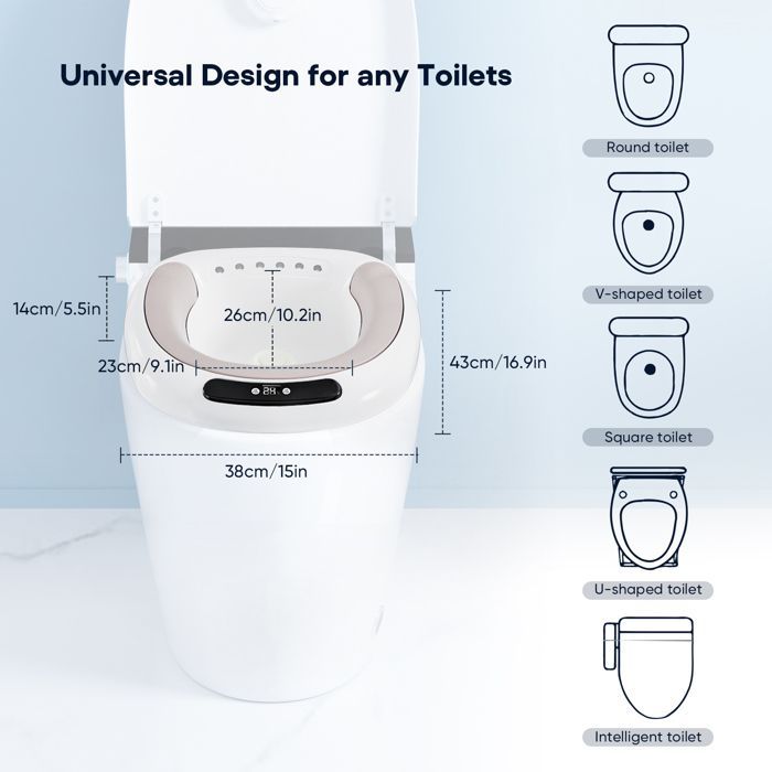 TTLIFE Electric Toilet Seat for Toilet Seat, Hemorrhoids, Postpartum Care Bath, LED Display, Bath