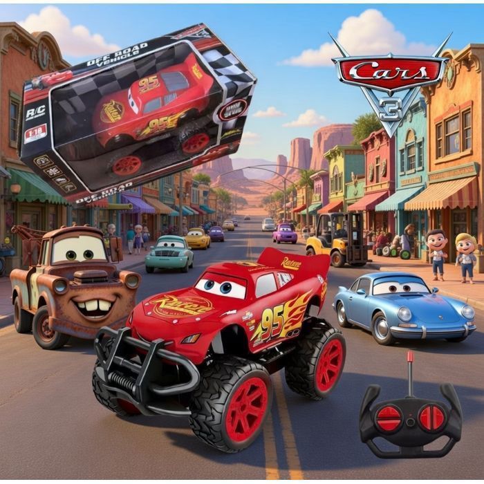 Lightning McQueen 4x4 Remote Control Car – Cars – Off-Road RC Vehicle with Remote Control – Children's Toy