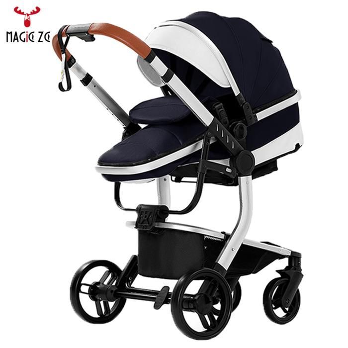 Magic ZC 3-in-1 kinderwagencombinatie, waterdicht PU-leer, trio-kinderwagen, in één stap op te vouwen, zeven cadeaus