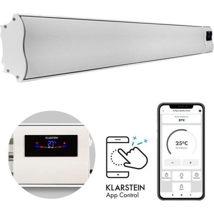 Calefactor infrarrojo - Klarstein - Cosmic Beam Smart 30 - Control por aplicación - Blanco