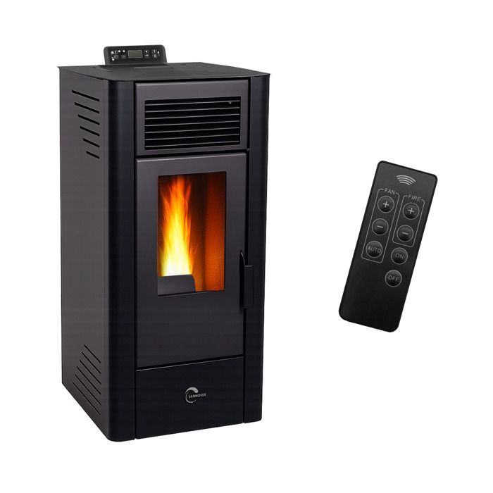 Estufa de pellets sellada negra Sannover Anita de 11,6 kW