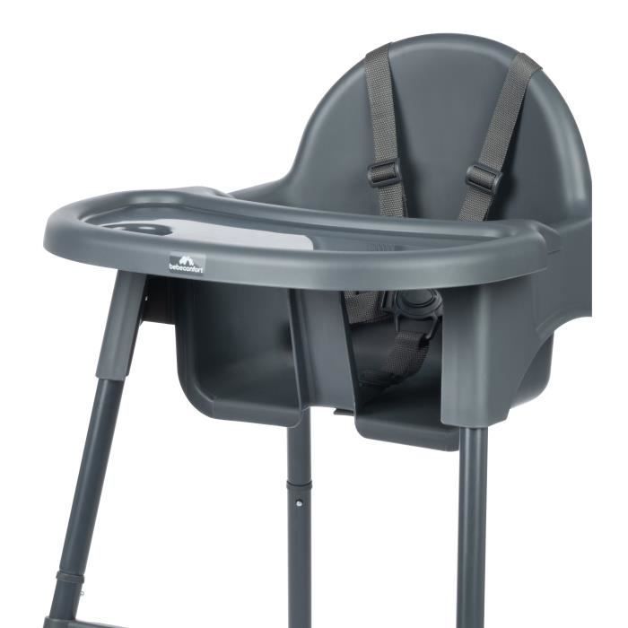 BEBECONFORT Meely Chaise haute bébé 2 en 1, évolutive en petite chaise, De 6 mois à 3 ans (15kg), Dark grey