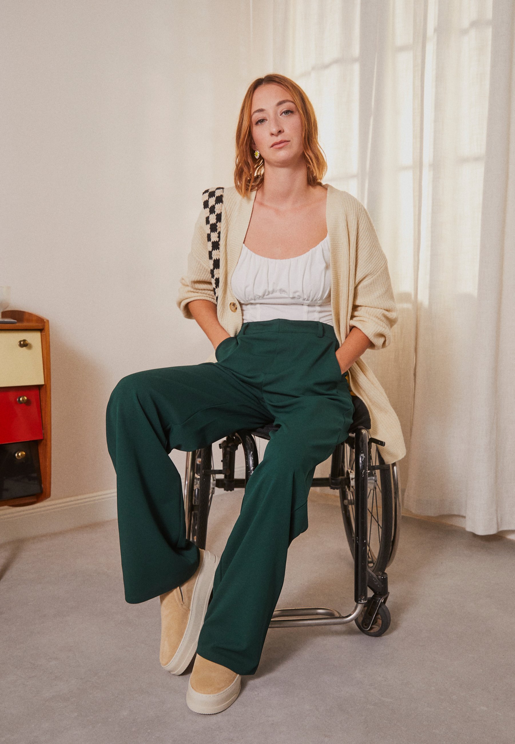 Anna Field-broek - donkergroen
