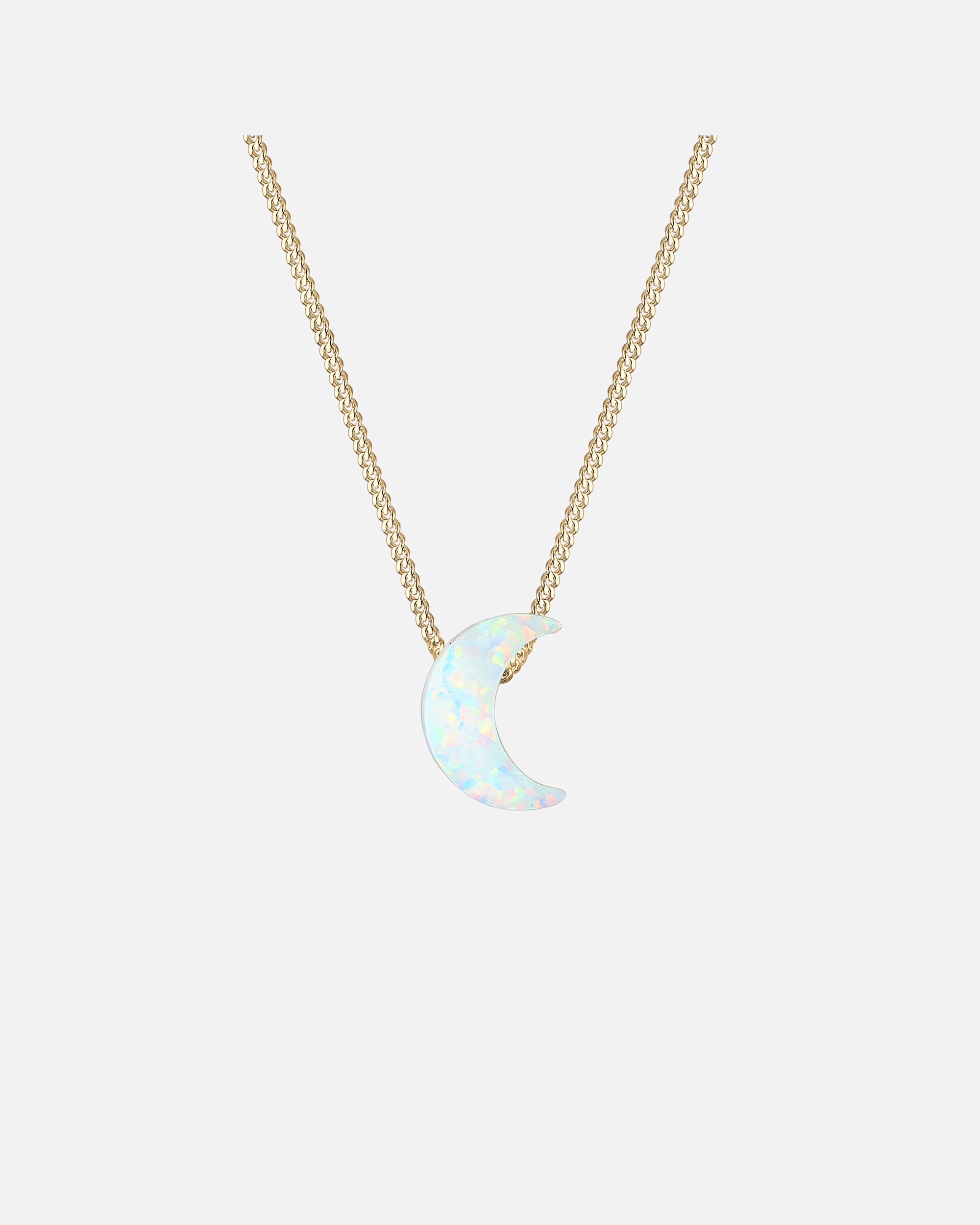 Elli Halbmond Synthetischer Opal Panzerkette 925 Silber