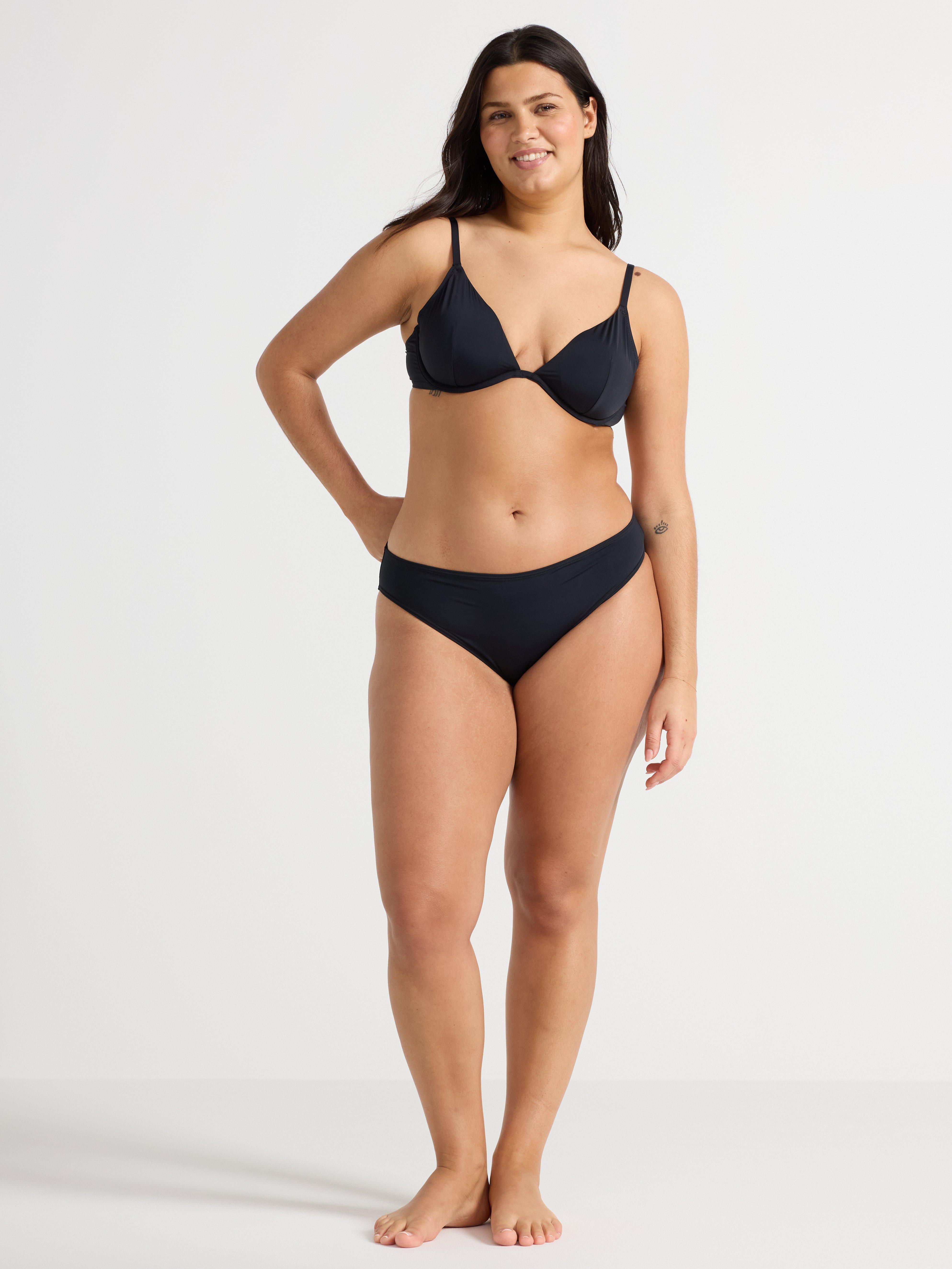Top de bikini con aros negro