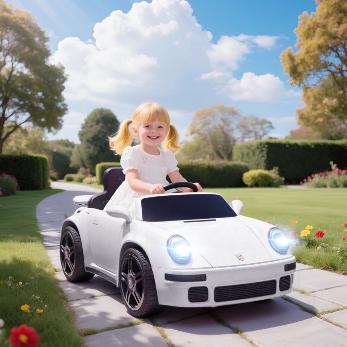 Children's Electric Car - AIYAPLAY - 2.4G Remote Control, Headlights, Music, Horn - PP and Metal - 103 x 55 x 44 cm - White