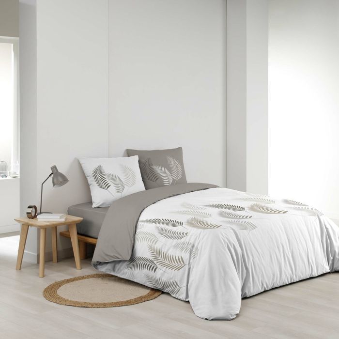 Housse de couette 260 x 240 cm + 2 taies – Coton 57 fils – Goyave