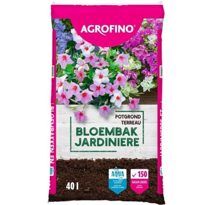 Sustrato Agrofino para rosales, macetas y plantas de invernadero, 150 días de nutrición, 40 L