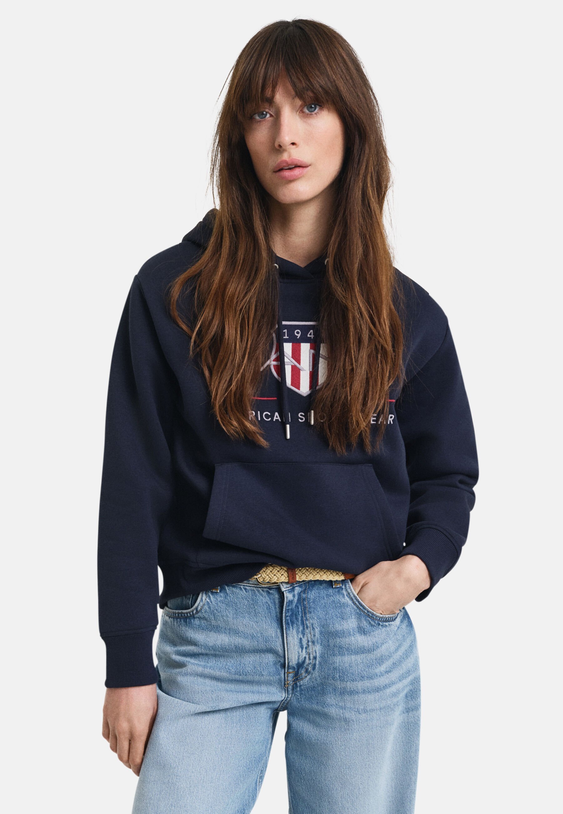 Sweat à capuche GANT ARCHIVE SHIELD - bleu