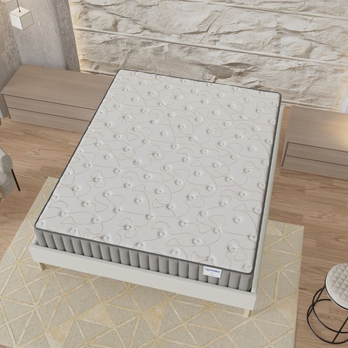 Στρώμα + Βάση Κρεβατιού (180 x 200cm) - Στρώμα Orionis Memory Foam 16cm + Σταθερή Ξύλινη Βάση Κρεβατιού, Λευκό Υφασμάτινο Κάλυμμα
