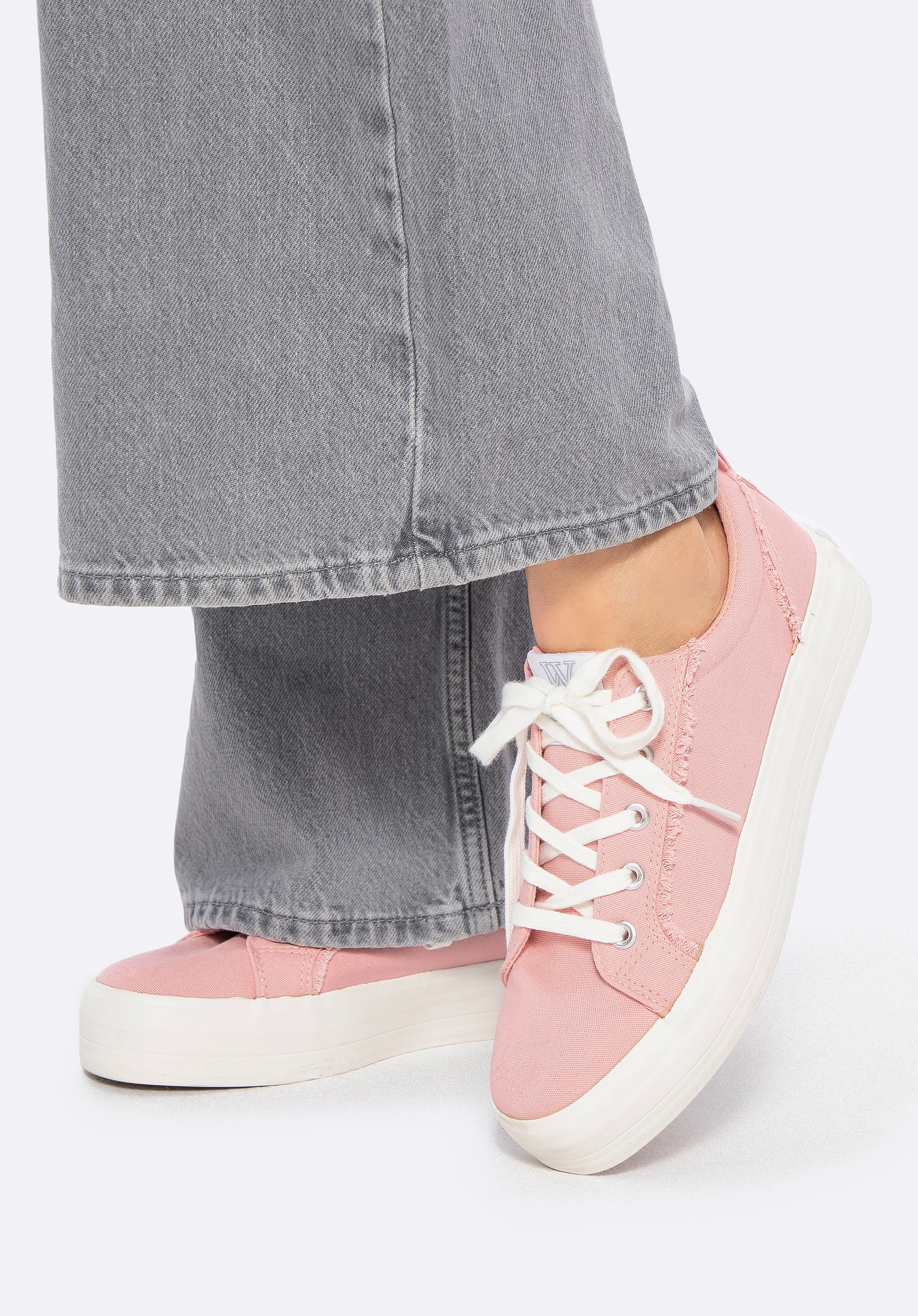 Damskie sneakersy z tkaniny różowe