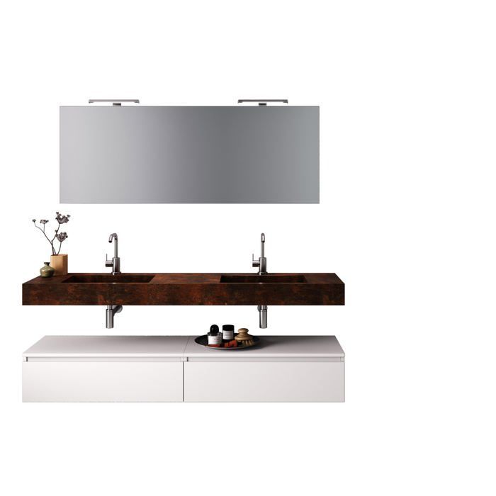 Ensemble de salle de bain 7 pièces ASTRA corten-Blanc