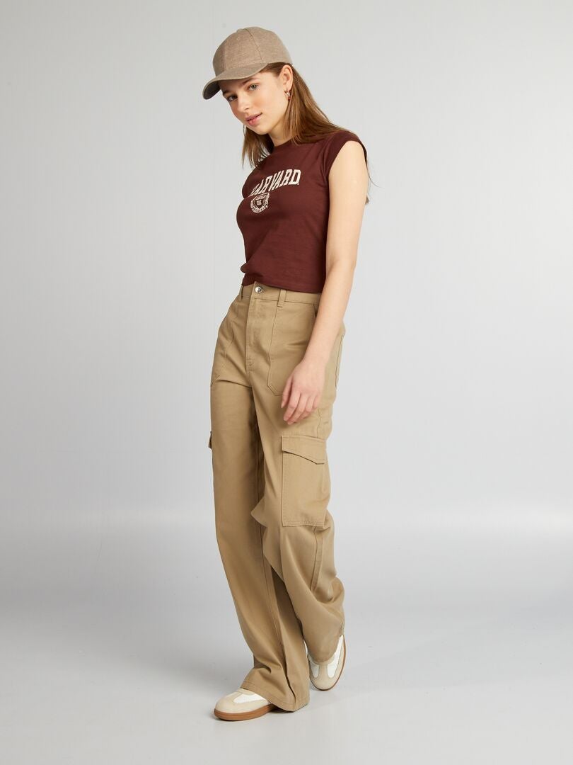 Broek met meerdere zakken - BEIGE