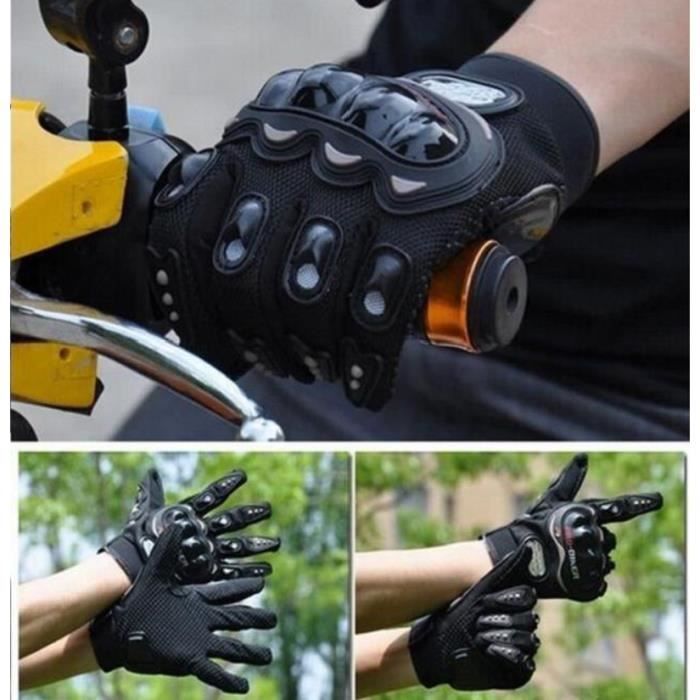 Guantes para moto/scooter con certificación CE, par, negros, protección completa de los dedos, talla XL