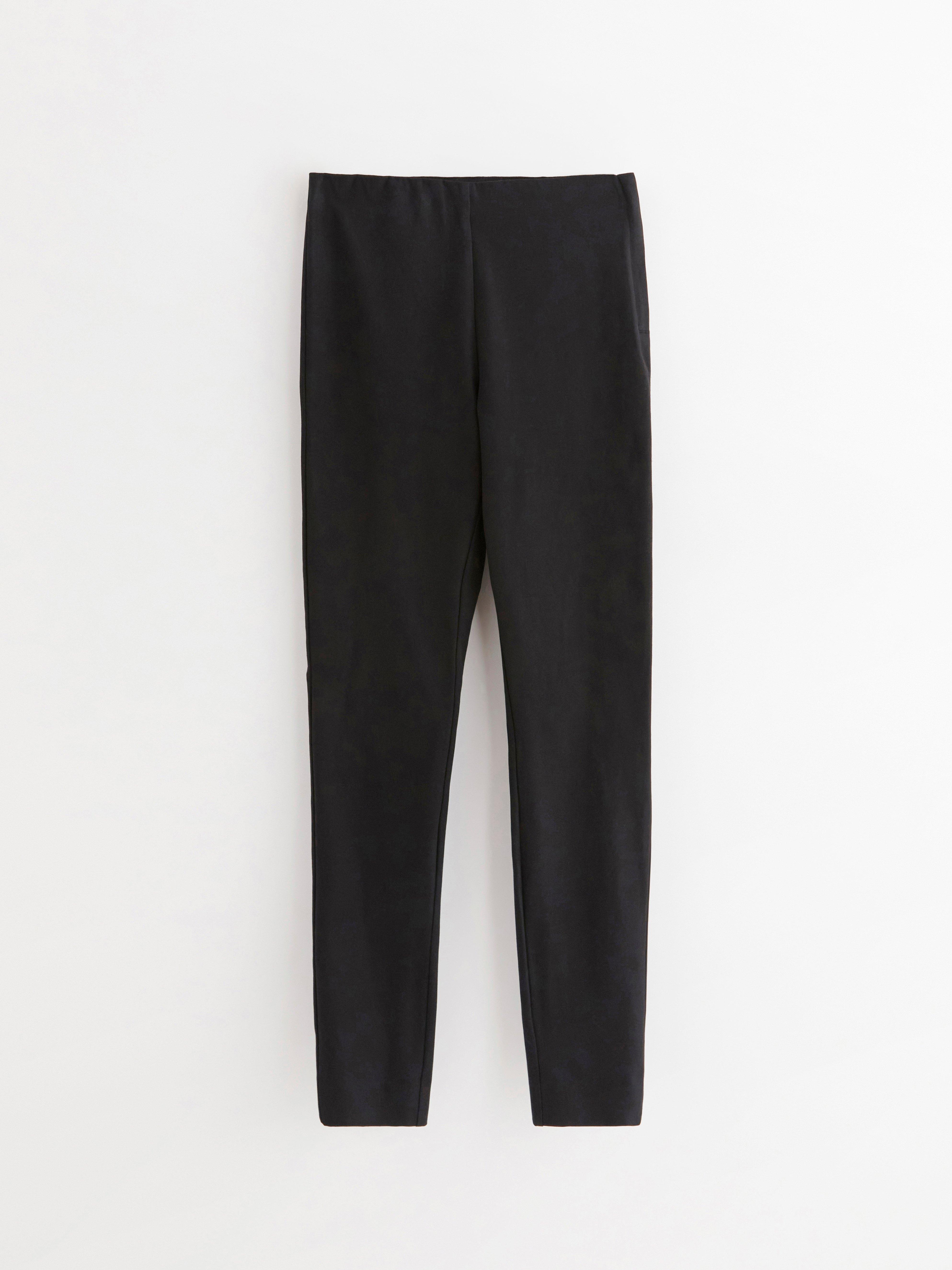 Kalhoty JONNA slim fit s vysokým pasem Černé