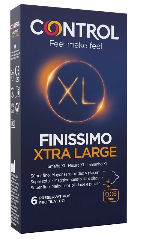 Kondomi CONTROL Finissimo XL Extra Large, 6 kosov, super tanki kondomi