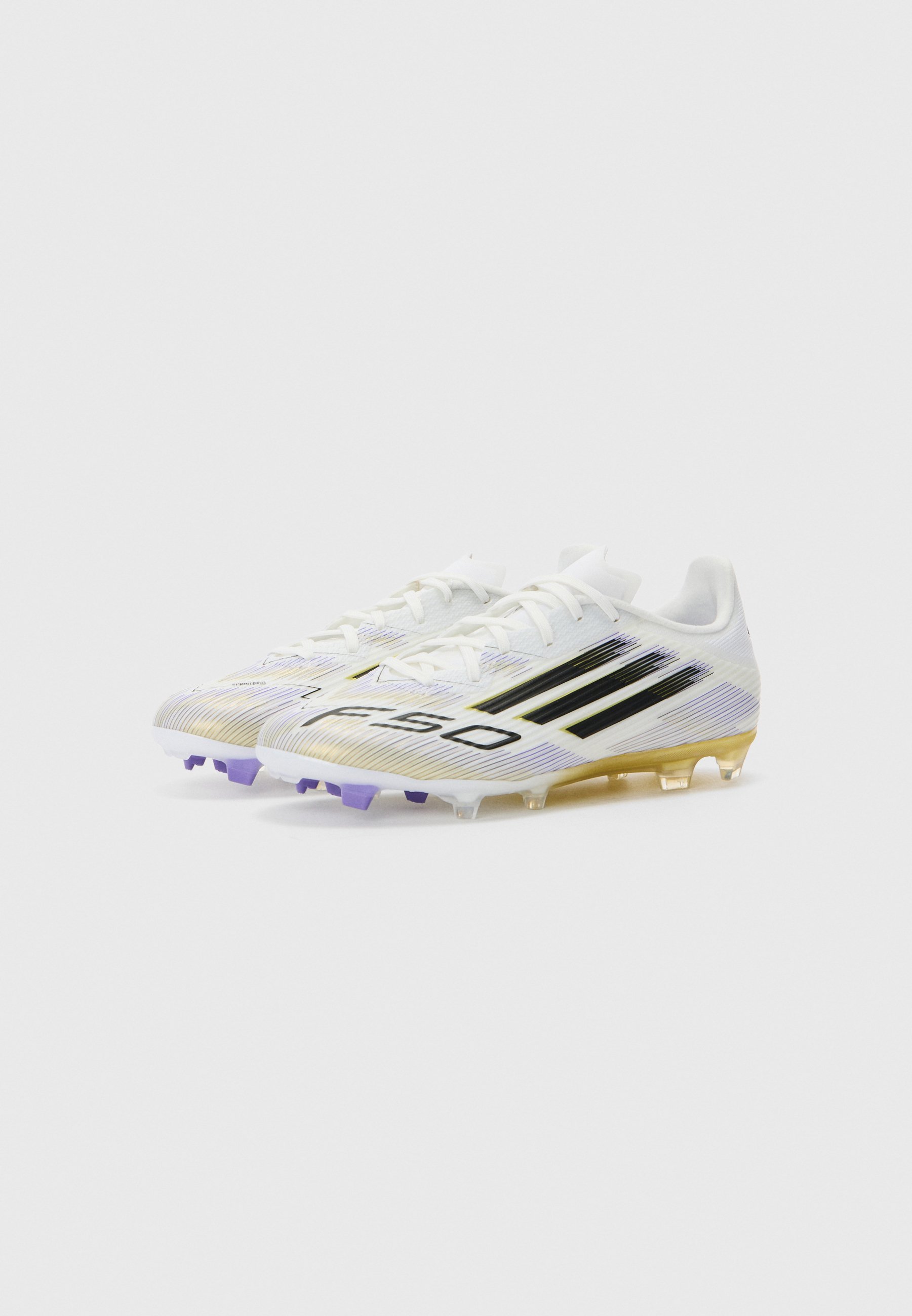 adidas Performance F50 LEAGUE FG/MG - Voetbalschoenen voor stevige ondergrond - wit/core black/goudkleurig