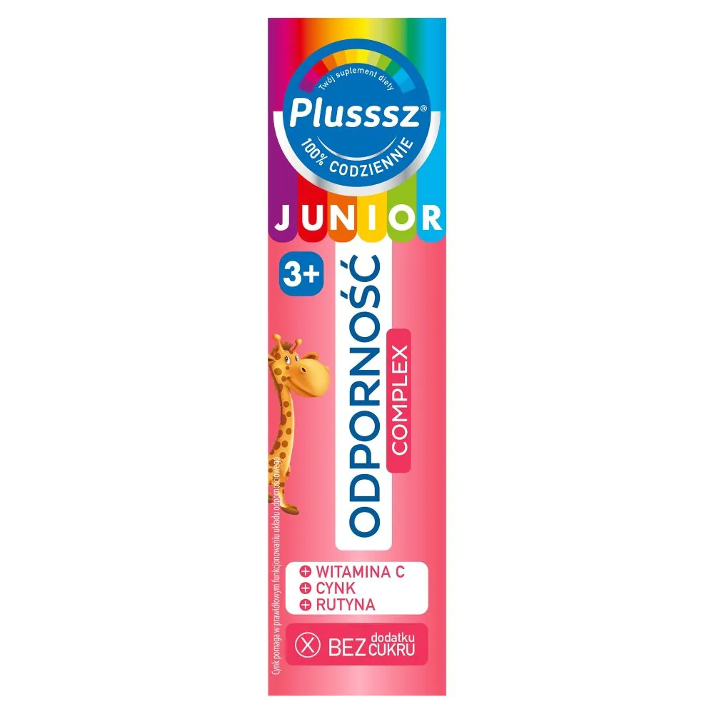 Plusssz Junior Odporność Complex, Tabletki musujące, Smak malina-truskawka