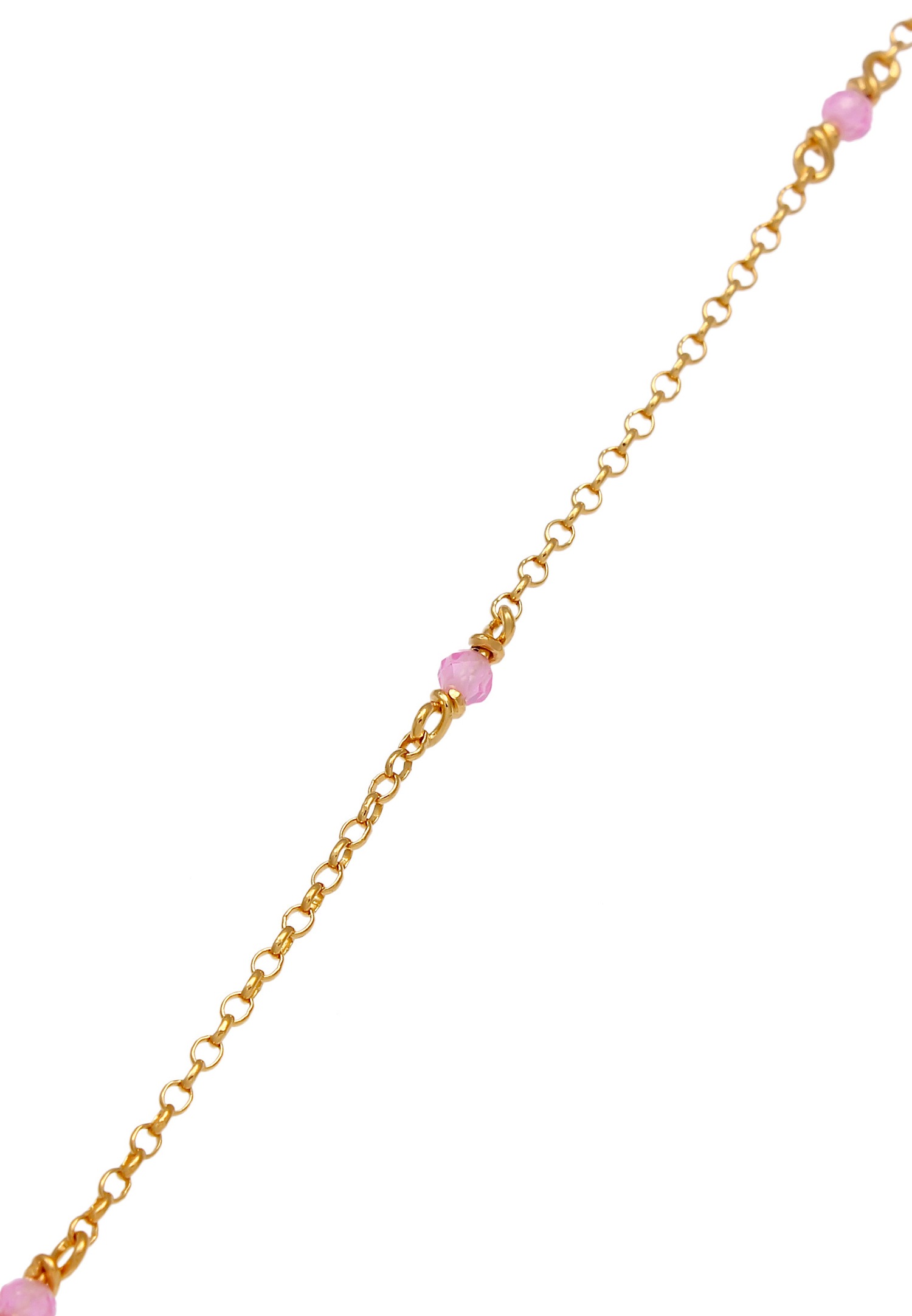 Elli Tendance Filigrane du collier pour dames avec des perles de quartz rose en argent sterling plaqué or 925