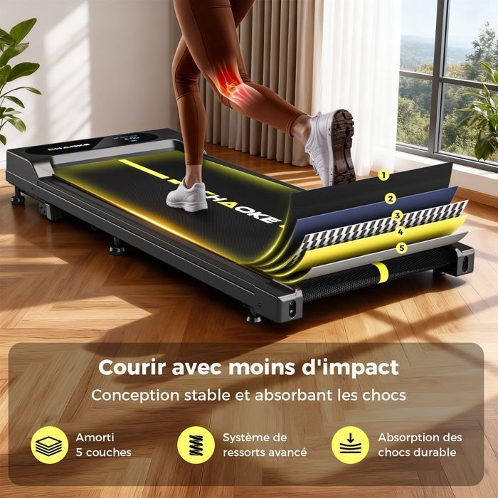 Walking Treadmill, Running Treadmill with Speakers, 9% Incline, 2.75HP Motor, Speed 1–10km/h, Bluetooth App