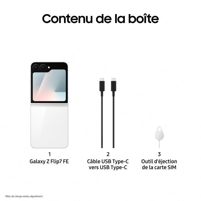 Smartphone Samsung Galaxy Z Flip7 FE 5G 128 GB Bianco