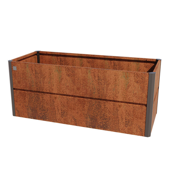 Strat de grădină înălțat din oțel Corten, 200 x 85 x 77 cm