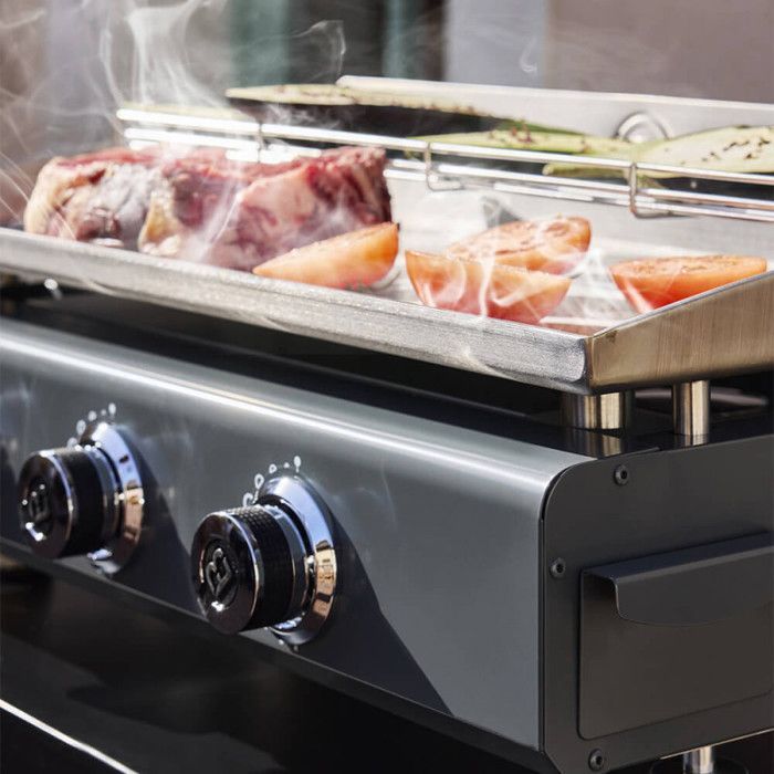 Plancha gaz Silvia IIG 3 feux inox – Brasero By Favex - 7,5 kW – plaque inox 5 mm – 67 x 34 cm – 8 à 10 convives
