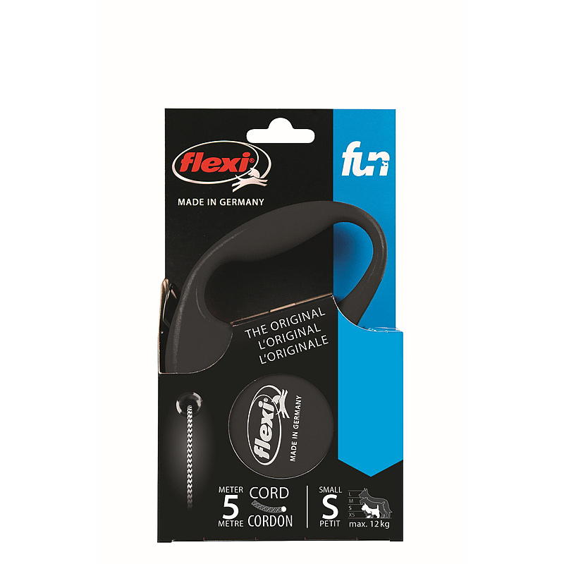 Flexi-koirahihna 5 m koko S musta Flexi Fun -hihna