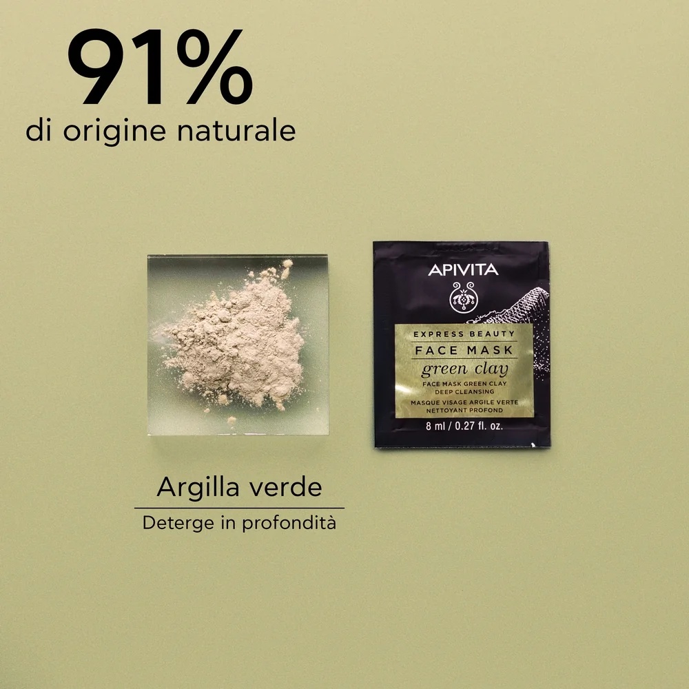 APIVITA Apivita Express Groene Klei reinigend gezichtsmasker 2 x 8 ml