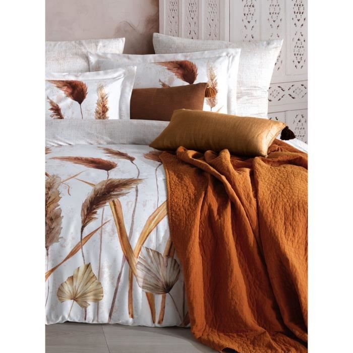 Beddenset - 1 dekbedovertrek 220 x 240 cm + 2 kussenslopen 60 x 60 cm - 100% katoensatijn - Wit
